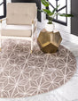 Brown 3' 3 x 3' 3 Jill Zarin Uptown Round Area Rug 70% Polypropylene & 30% Polyester  Contemporary Carpet for Living, Dining, Office, Bedroom for Sale at Rug Engine