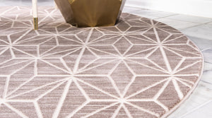 Brown 3' 3 x 3' 3 Jill Zarin Uptown Round Area Rug 70% Polypropylene & 30% Polyester  Contemporary Carpet for Living, Dining, Office, Bedroom for Sale at Rug Engine