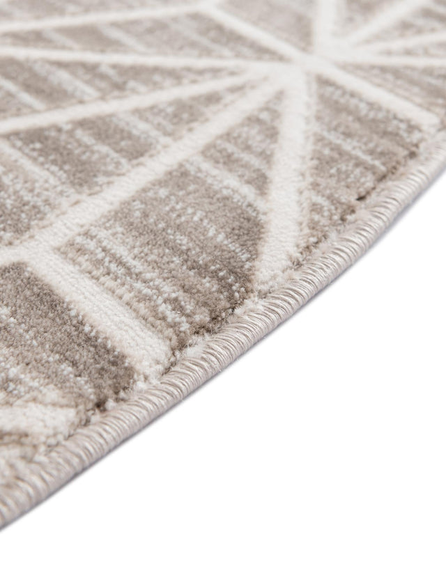 Brown 5' 3 x 5' 3 Jill Zarin Uptown Round Area Rug 70% Polypropylene & 30% Polyester  Contemporary Carpet for Living, Dining, Office, Bedroom for Sale at Rug Engine