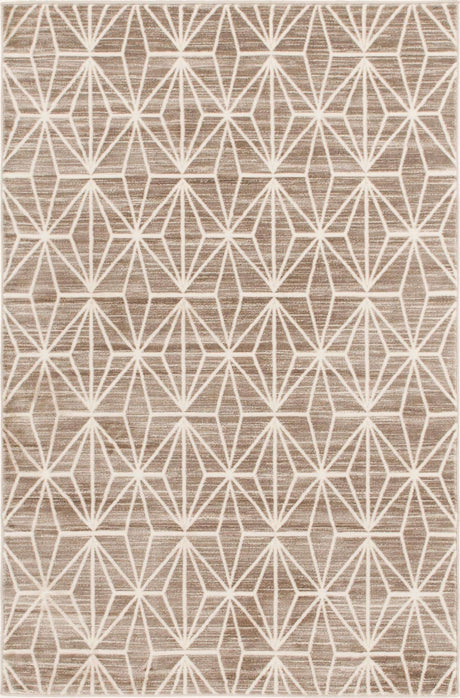 Brown 4' 1 x 6' 1 Jill Zarin Uptown Rectangle Area Rug 70% Polypropylene & 30% Polyester  Contemporary Carpet for Living, Dining, Office, Bedroom for Sale at Rug Engine