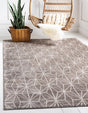 Brown 5' 1 x 8' Jill Zarin Uptown Rectangle Area Rug 70% Polypropylene & 30% Polyester  Contemporary Carpet for Living, Dining, Office, Bedroom for Sale at Rug Engine