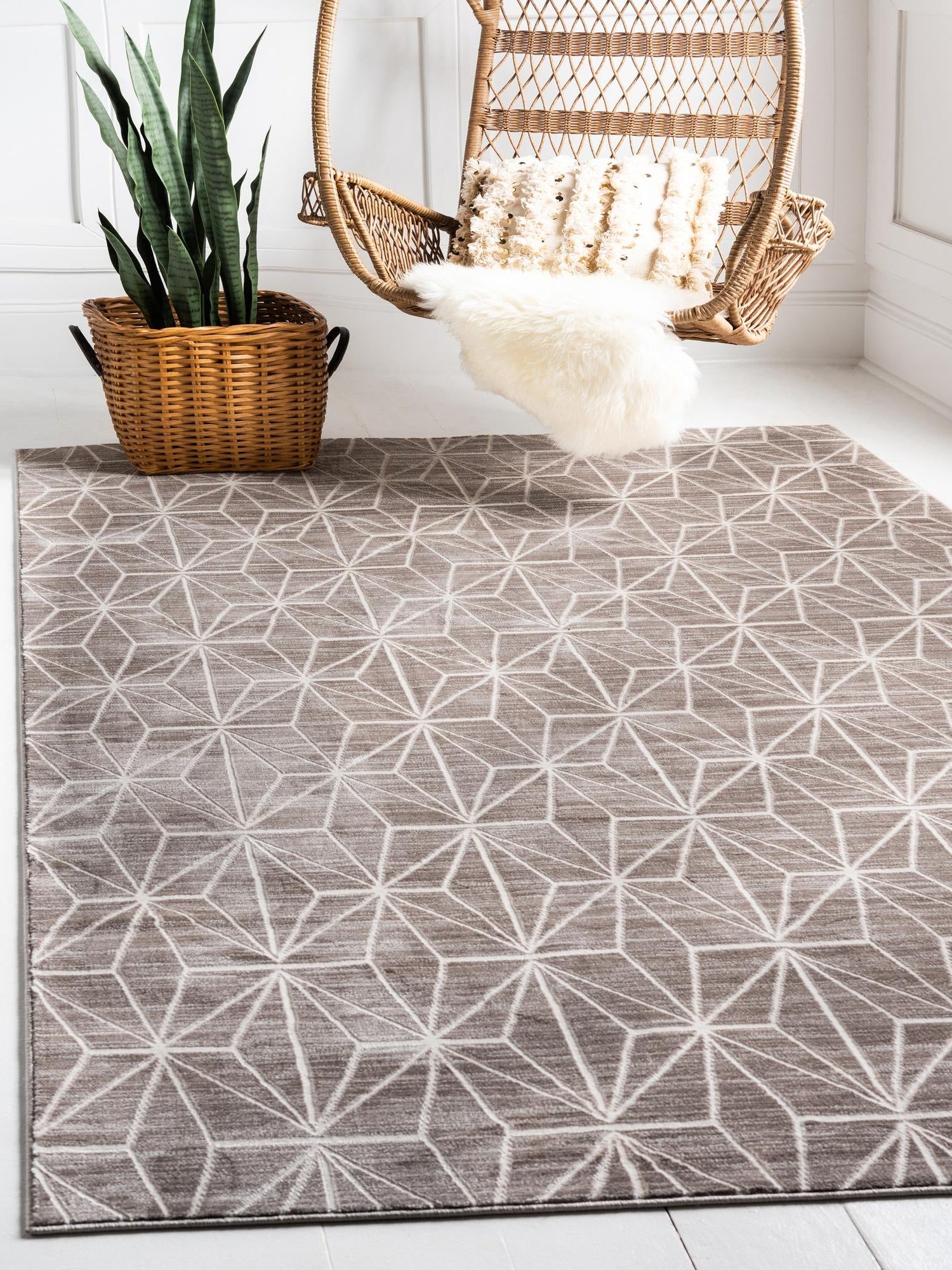 Brown 1' 8 x 1' 8 Jill Zarin Uptown Sample Area Rug 70% Polypropylene & 30% Polyester  Contemporary Carpet for Living, Dining, Office, Bedroom for Sale at Rug Engine