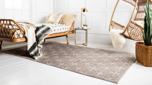 Brown 9' x 12' 2 Jill Zarin Uptown Rectangle Area Rug 70% Polypropylene & 30% Polyester  Contemporary Carpet for Living, Dining, Office, Bedroom for Sale at Rug Engine