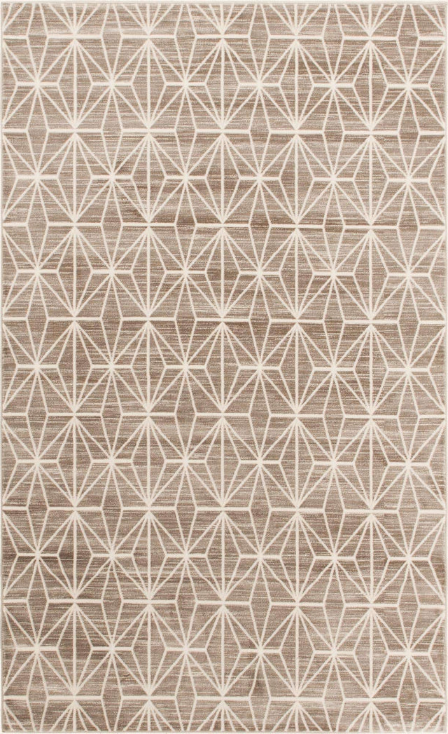 Brown 5' 1 x 8' Jill Zarin Uptown Rectangle Area Rug 70% Polypropylene & 30% Polyester  Contemporary Carpet for Living, Dining, Office, Bedroom for Sale at Rug Engine