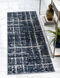 Navy Blue 2' 2 x 6' 1 Jill Zarin Uptown Runner Area Rug 70% Polypropylene & 30% Polyester  Contemporary Carpet for Living, Dining, Office, Bedroom for Sale at Rug Engine