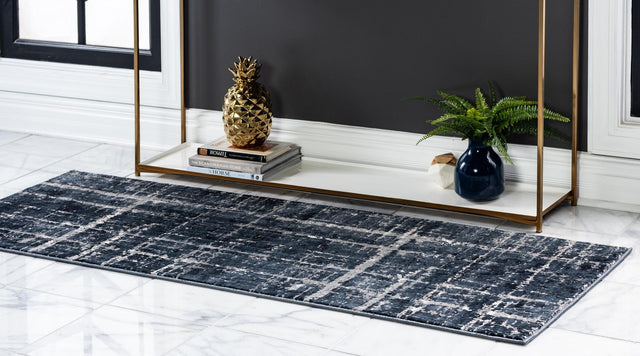 Navy Blue 2' 2 x 6' 1 Jill Zarin Uptown Runner Area Rug 70% Polypropylene & 30% Polyester  Contemporary Carpet for Living, Dining, Office, Bedroom for Sale at Rug Engine
