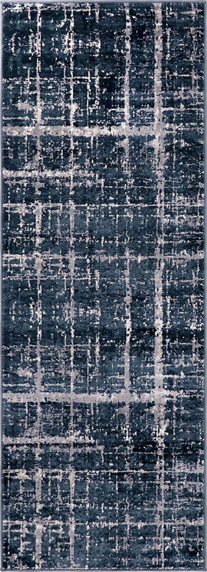 Navy Blue 2' 2 x 6' 1 Jill Zarin Uptown Runner Area Rug 70% Polypropylene & 30% Polyester  Contemporary Carpet for Living, Dining, Office, Bedroom for Sale at Rug Engine