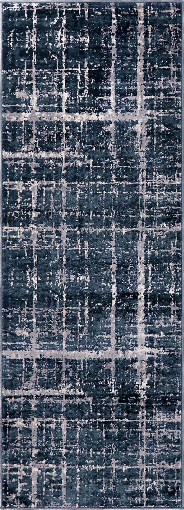 Navy Blue 2' 2 x 6' 1 Jill Zarin Uptown Runner Area Rug 70% Polypropylene & 30% Polyester  Contemporary Carpet for Living, Dining, Office, Bedroom for Sale at Rug Engine