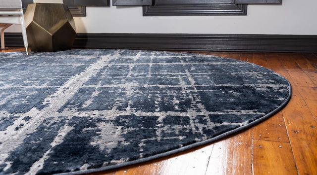Navy Blue 5' 3 x 5' 3 Jill Zarin Uptown Round Area Rug 70% Polypropylene & 30% Polyester  Contemporary Carpet for Living, Dining, Office, Bedroom for Sale at Rug Engine