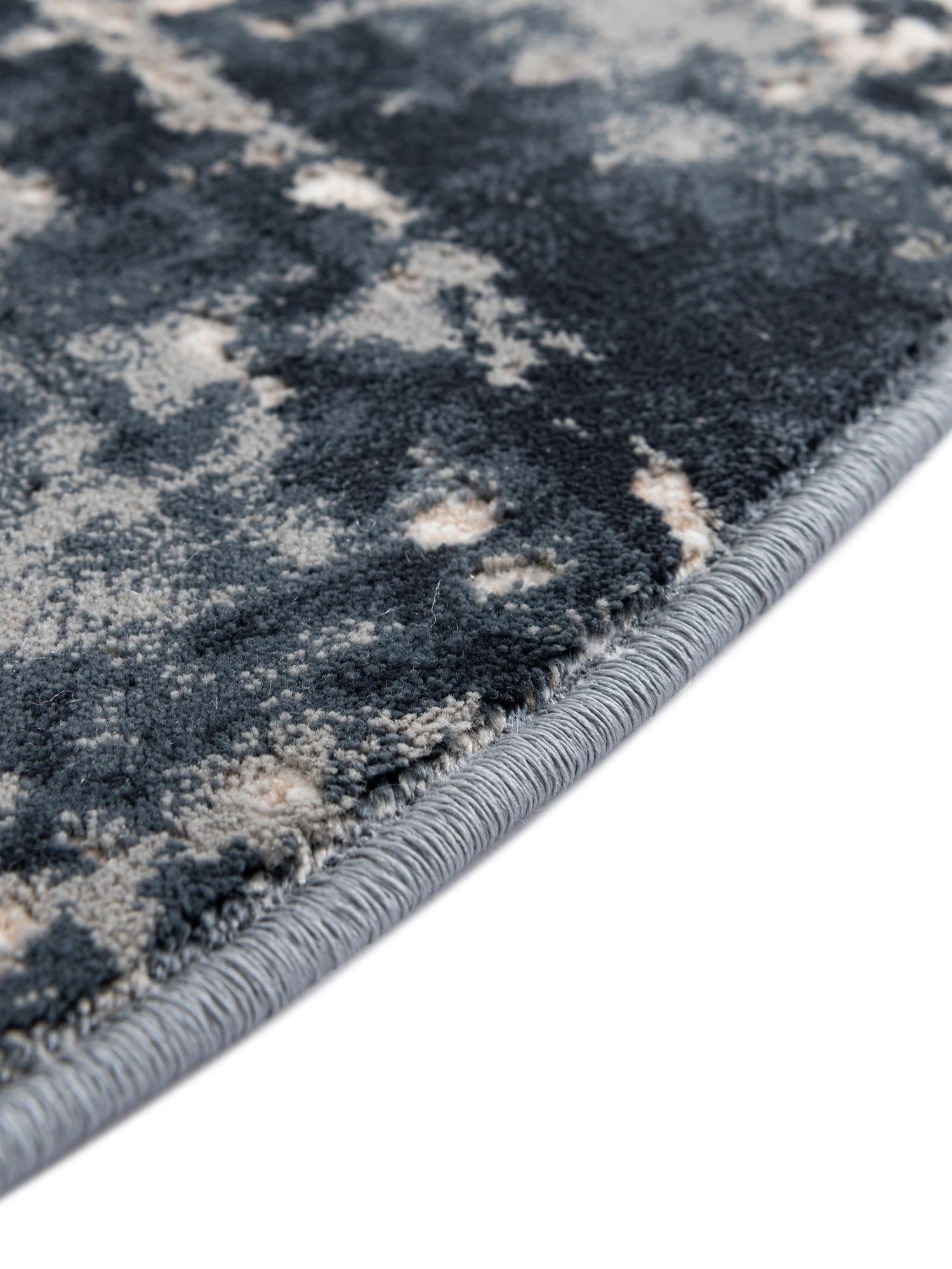 Navy Blue 5' 3 x 5' 3 Jill Zarin Uptown Round Area Rug 70% Polypropylene & 30% Polyester  Contemporary Carpet for Living, Dining, Office, Bedroom for Sale at Rug Engine