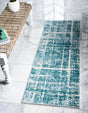 Turquoise 2' 7 x 8' Jill Zarin Uptown Runner Area Rug 70% Polypropylene & 30% Polyester  Contemporary Carpet for Living, Dining, Office, Bedroom for Sale at Rug Engine