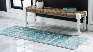 Turquoise 2' 7 x 13' 11 Jill Zarin Uptown Runner Area Rug 70% Polypropylene & 30% Polyester  Contemporary Carpet for Living, Dining, Office, Bedroom for Sale at Rug Engine