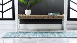 Turquoise 2' 2 x 6' 1 Jill Zarin Uptown Runner Area Rug 70% Polypropylene & 30% Polyester  Contemporary Carpet for Living, Dining, Office, Bedroom for Sale at Rug Engine