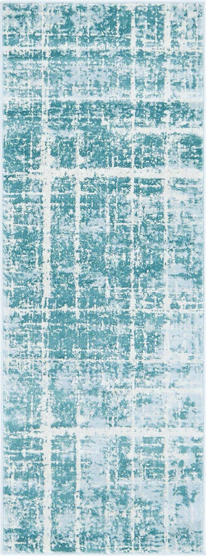 Turquoise 2' 2 x 6' 1 Jill Zarin Uptown Runner Area Rug 70% Polypropylene & 30% Polyester  Contemporary Carpet for Living, Dining, Office, Bedroom for Sale at Rug Engine