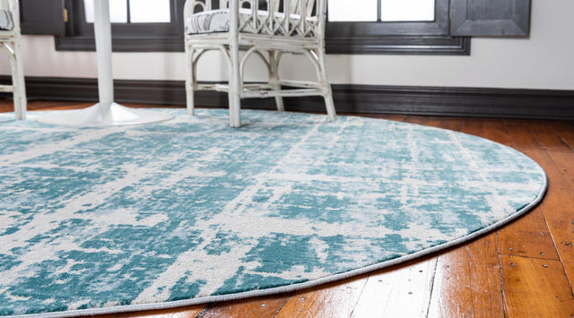 Turquoise 3' 3 x 3' 3 Jill Zarin Uptown Round Area Rug 70% Polypropylene & 30% Polyester  Contemporary Carpet for Living, Dining, Office, Bedroom for Sale at Rug Engine