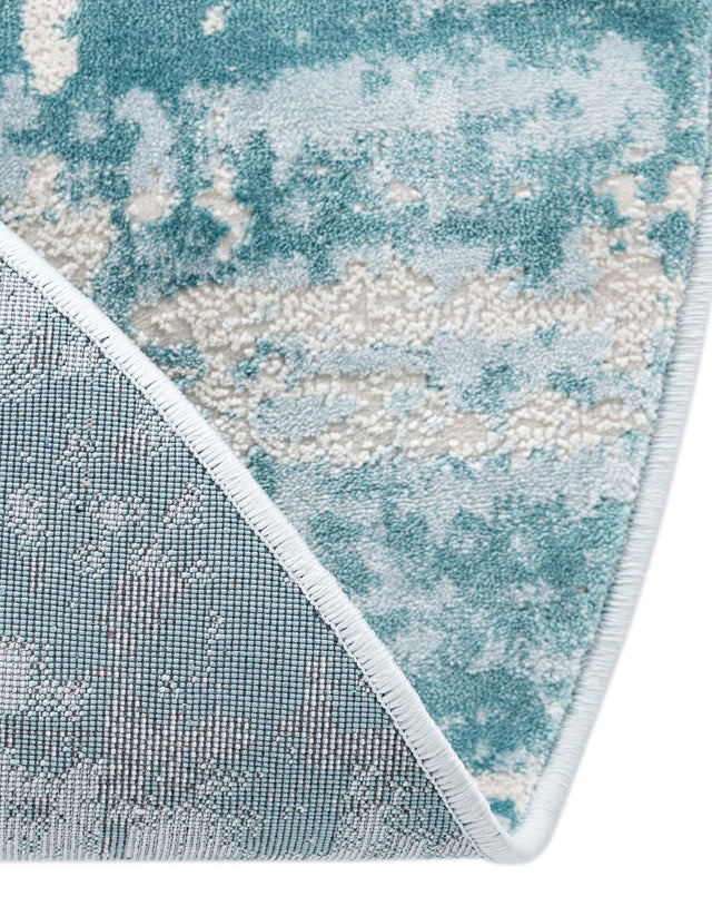 Turquoise 3' 3 x 3' 3 Jill Zarin Uptown Round Area Rug 70% Polypropylene & 30% Polyester  Contemporary Carpet for Living, Dining, Office, Bedroom for Sale at Rug Engine