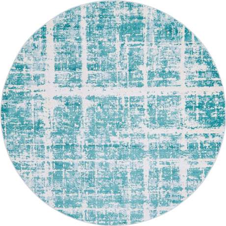 Turquoise 8' x 8' Jill Zarin Uptown Round Area Rug 70% Polypropylene & 30% Polyester  Contemporary Carpet for Living, Dining, Office, Bedroom for Sale at Rug Engine