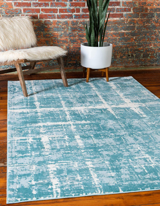 Turquoise 5' 1 x 8' Jill Zarin Uptown Rectangle Area Rug 70% Polypropylene & 30% Polyester  Contemporary Carpet for Living, Dining, Office, Bedroom for Sale at Rug Engine