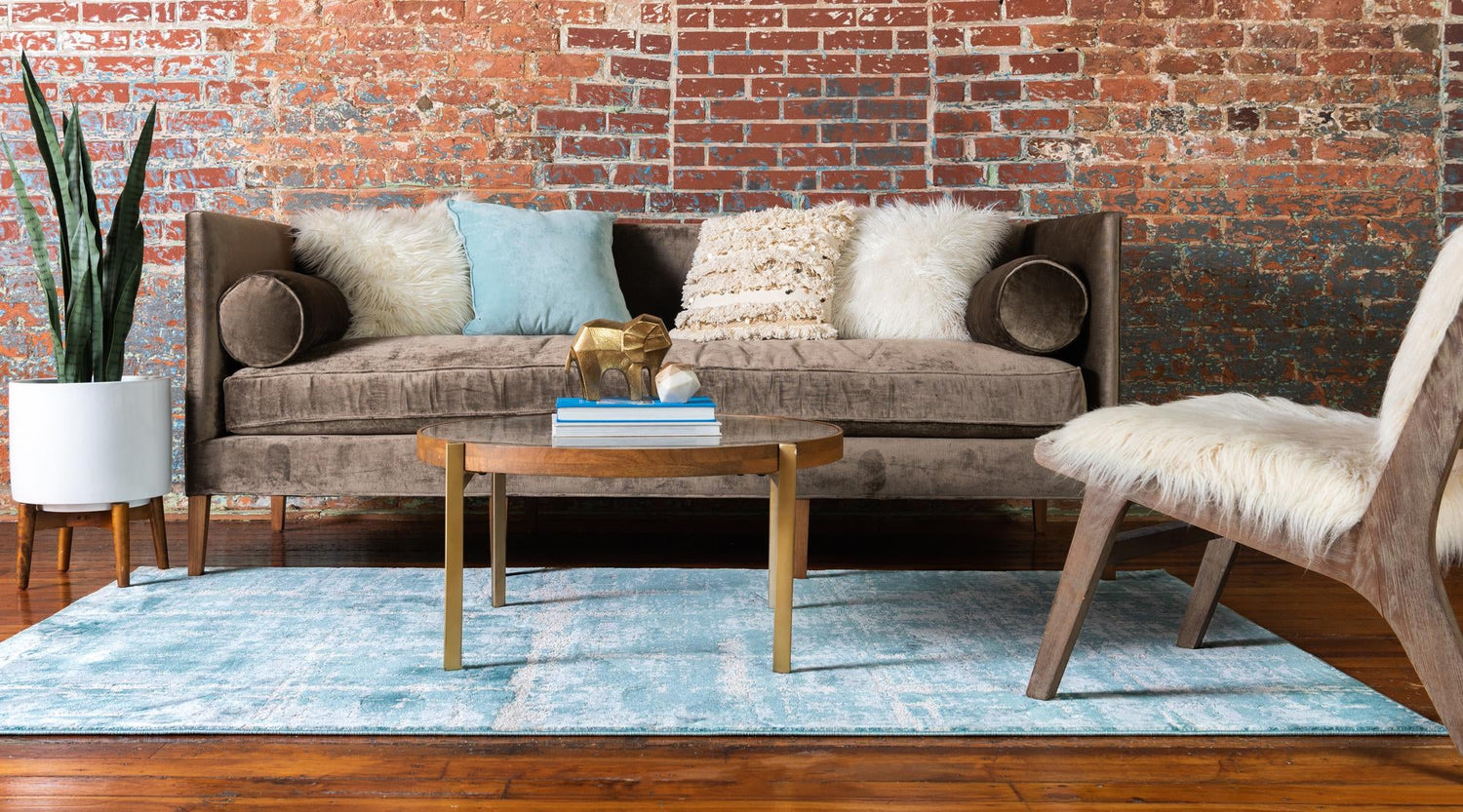 Turquoise 5' 1 x 8' Jill Zarin Uptown Rectangle Area Rug 70% Polypropylene & 30% Polyester  Contemporary Carpet for Living, Dining, Office, Bedroom for Sale at Rug Engine
