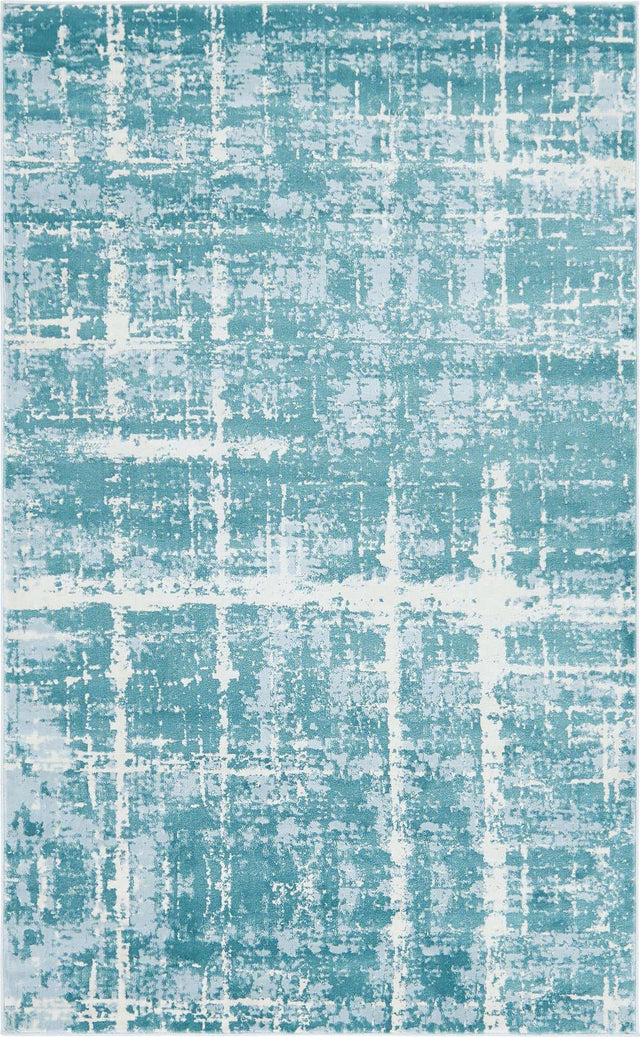 Turquoise 5' 1 x 8' Jill Zarin Uptown Rectangle Area Rug 70% Polypropylene & 30% Polyester  Contemporary Carpet for Living, Dining, Office, Bedroom for Sale at Rug Engine