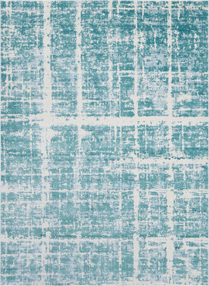 Turquoise 9' x 12' 2 Jill Zarin Uptown Rectangle Area Rug 70% Polypropylene & 30% Polyester  Contemporary Carpet for Living, Dining, Office, Bedroom for Sale at Rug Engine