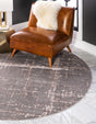 Gray 5' 3 x 5' 3 Jill Zarin Uptown Round Area Rug 70% Polypropylene & 30% Polyester  Contemporary Carpet for Living, Dining, Office, Bedroom for Sale at Rug Engine