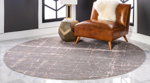 Gray 3' 3 x 3' 3 Jill Zarin Uptown Round Area Rug 70% Polypropylene & 30% Polyester  Contemporary Carpet for Living, Dining, Office, Bedroom for Sale at Rug Engine