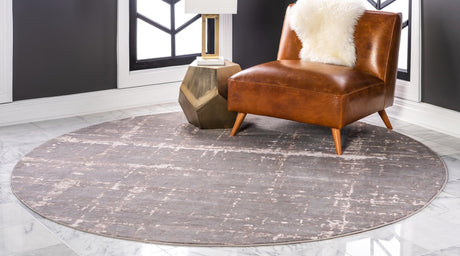 Gray 8' x 8' Jill Zarin Uptown Round Area Rug 70% Polypropylene & 30% Polyester  Contemporary Carpet for Living, Dining, Office, Bedroom for Sale at Rug Engine