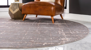 Gray 5' 3 x 5' 3 Jill Zarin Uptown Round Area Rug 70% Polypropylene & 30% Polyester  Contemporary Carpet for Living, Dining, Office, Bedroom for Sale at Rug Engine