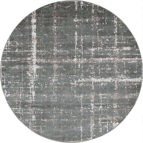 Gray 8' x 8' Jill Zarin Uptown Round Area Rug 70% Polypropylene & 30% Polyester  Contemporary Carpet for Living, Dining, Office, Bedroom for Sale at Rug Engine
