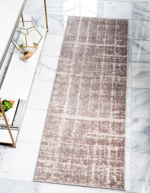 Light Brown 2' 7 x 13' 11 Jill Zarin Uptown Runner Area Rug 70% Polypropylene & 30% Polyester  Contemporary Carpet for Living, Dining, Office, Bedroom for Sale at Rug Engine