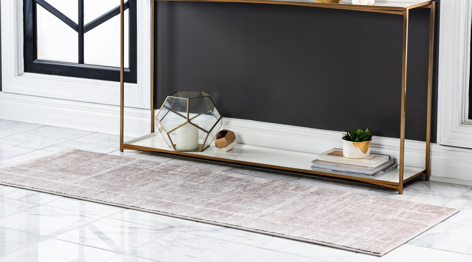 Light Brown 2' 2 x 6' 1 Jill Zarin Uptown Runner Area Rug 70% Polypropylene & 30% Polyester  Contemporary Carpet for Living, Dining, Office, Bedroom for Sale at Rug Engine