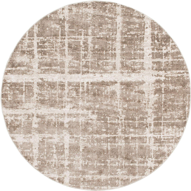 Light Brown 8' x 8' Jill Zarin Uptown Round Area Rug 70% Polypropylene & 30% Polyester  Contemporary Carpet for Living, Dining, Office, Bedroom for Sale at Rug Engine
