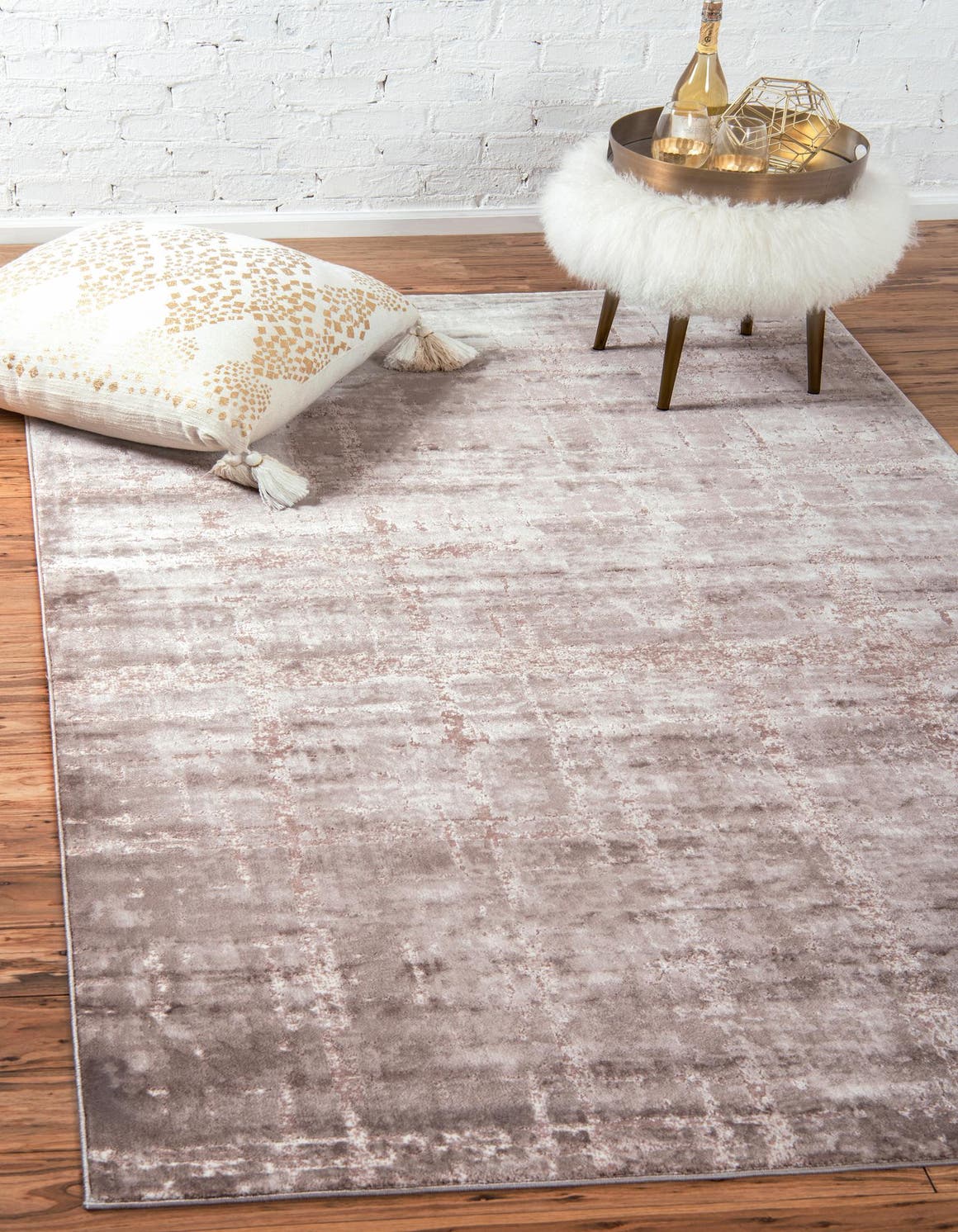 Light Brown 4' 1 x 6' 1 Jill Zarin Uptown Rectangle Area Rug 70% Polypropylene & 30% Polyester  Contemporary Carpet for Living, Dining, Office, Bedroom for Sale at Rug Engine