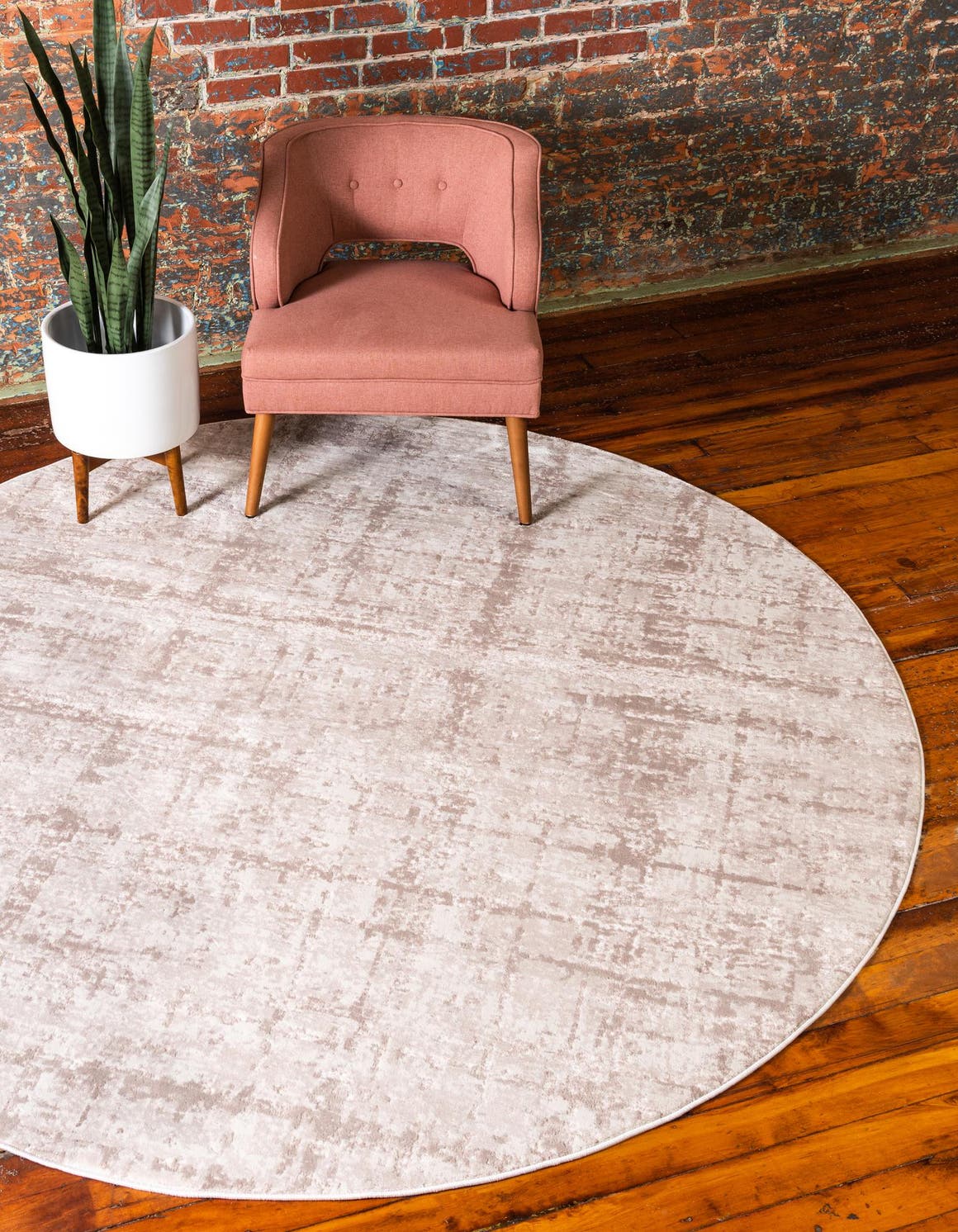 Beige 3' 3 x 3' 3 Jill Zarin Uptown Round Area Rug 70% Polypropylene & 30% Polyester  Contemporary Carpet for Living, Dining, Office, Bedroom for Sale at Rug Engine