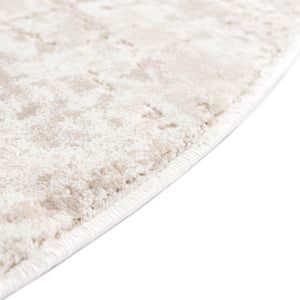 Beige 5' 3 x 5' 3 Jill Zarin Uptown Round Area Rug 70% Polypropylene & 30% Polyester  Contemporary Carpet for Living, Dining, Office, Bedroom for Sale at Rug Engine