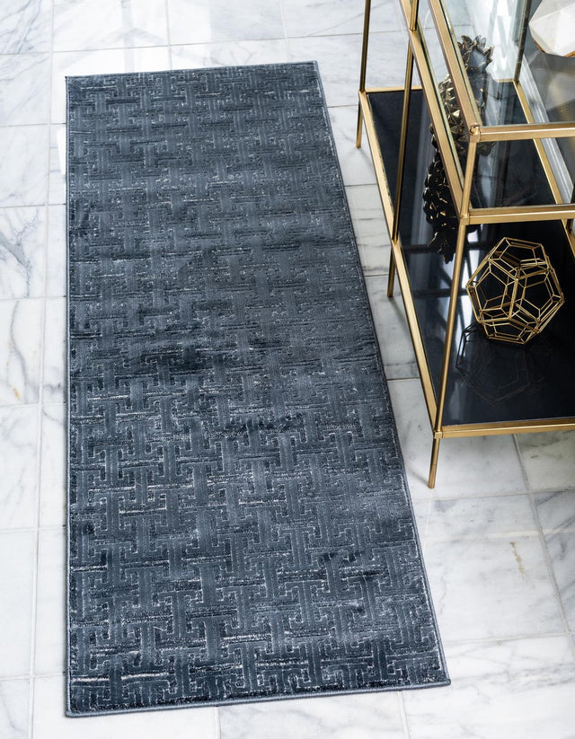 Navy Blue 2' 7 x 13' 11 Jill Zarin Uptown Runner Area Rug 70% Polypropylene & 30% Polyester  Contemporary Carpet for Living, Dining, Office, Bedroom for Sale at Rug Engine
