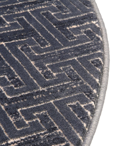 Navy Blue 8' x 8' Jill Zarin Uptown Round Area Rug 70% Polypropylene & 30% Polyester  Contemporary Carpet for Living, Dining, Office, Bedroom for Sale at Rug Engine