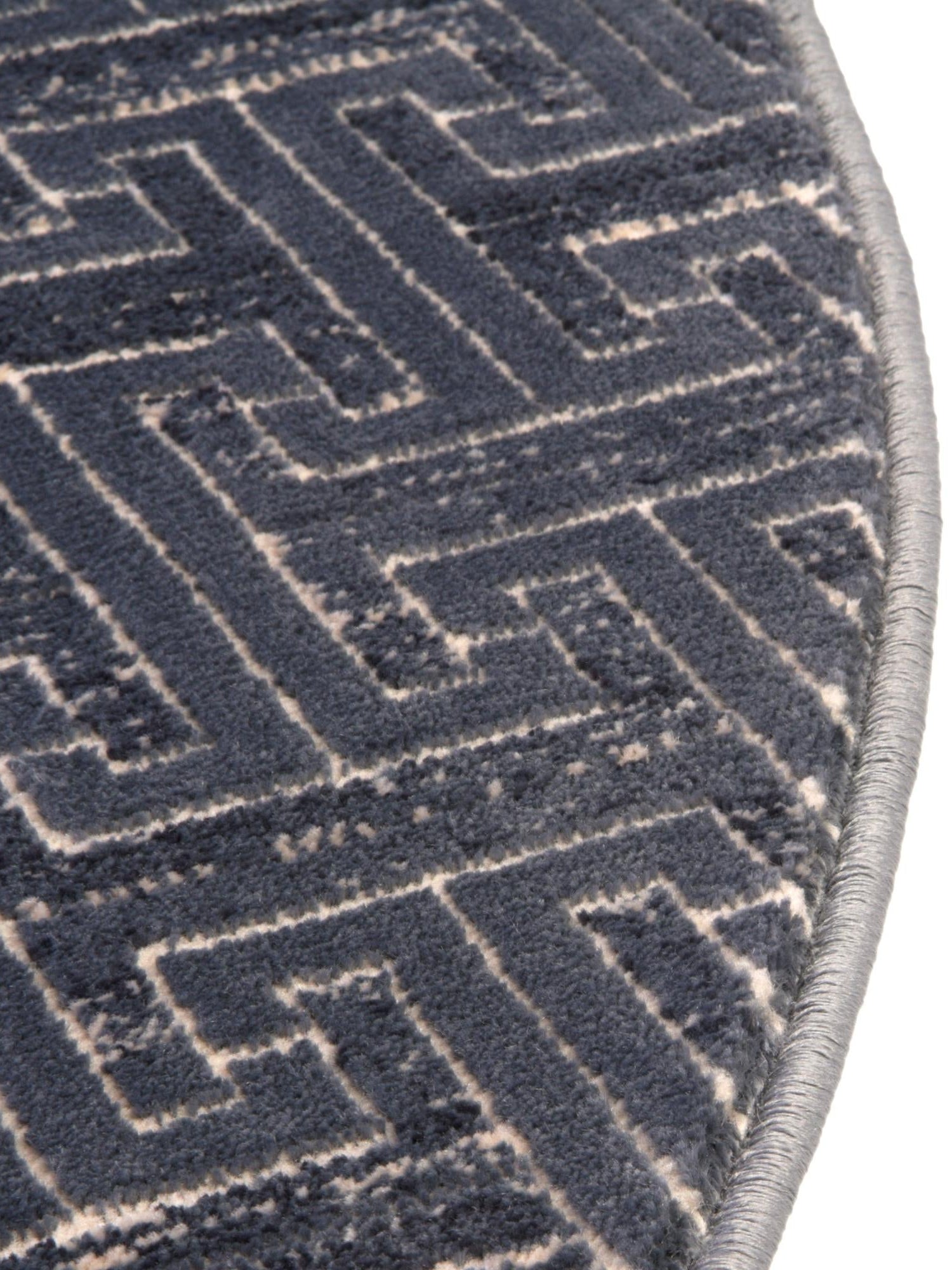 Navy Blue 3' 3 x 3' 3 Jill Zarin Uptown Round Area Rug 70% Polypropylene & 30% Polyester  Contemporary Carpet for Living, Dining, Office, Bedroom for Sale at Rug Engine