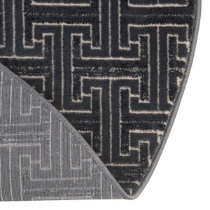 Navy Blue 5' 3 x 5' 3 Jill Zarin Uptown Round Area Rug 70% Polypropylene & 30% Polyester  Contemporary Carpet for Living, Dining, Office, Bedroom for Sale at Rug Engine