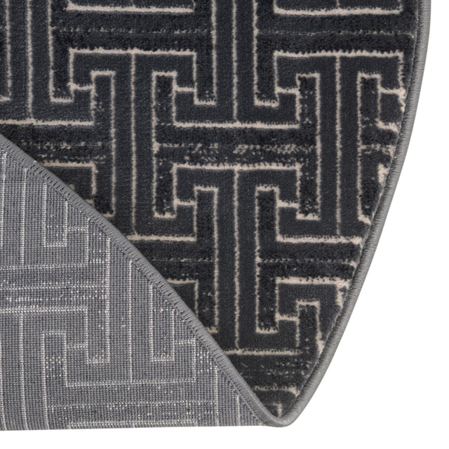 Navy Blue 5' 3 x 5' 3 Jill Zarin Uptown Round Area Rug 70% Polypropylene & 30% Polyester  Contemporary Carpet for Living, Dining, Office, Bedroom for Sale at Rug Engine