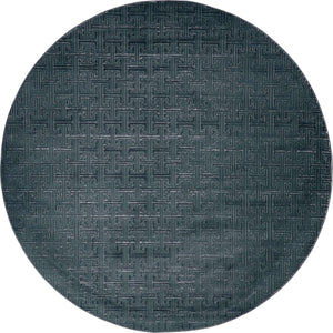 Navy Blue 8' x 8' Jill Zarin Uptown Round Area Rug 70% Polypropylene & 30% Polyester  Contemporary Carpet for Living, Dining, Office, Bedroom for Sale at Rug Engine