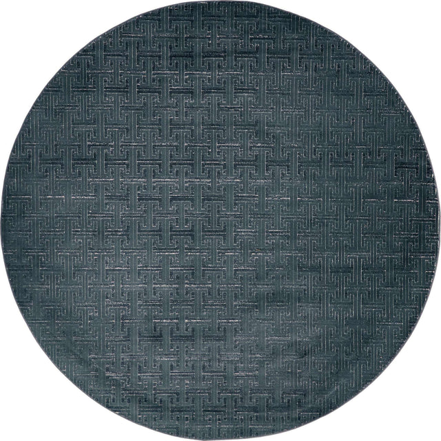 Navy Blue 8' x 8' Jill Zarin Uptown Round Area Rug 70% Polypropylene & 30% Polyester  Contemporary Carpet for Living, Dining, Office, Bedroom for Sale at Rug Engine