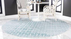 Blue 8' x 8' Jill Zarin Uptown Round Area Rug 70% Polypropylene & 30% Polyester  Contemporary Carpet for Living, Dining, Office, Bedroom for Sale at Rug Engine