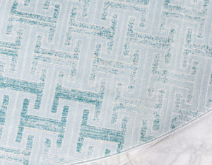 Blue 8' x 8' Jill Zarin Uptown Round Area Rug 70% Polypropylene & 30% Polyester  Contemporary Carpet for Living, Dining, Office, Bedroom for Sale at Rug Engine