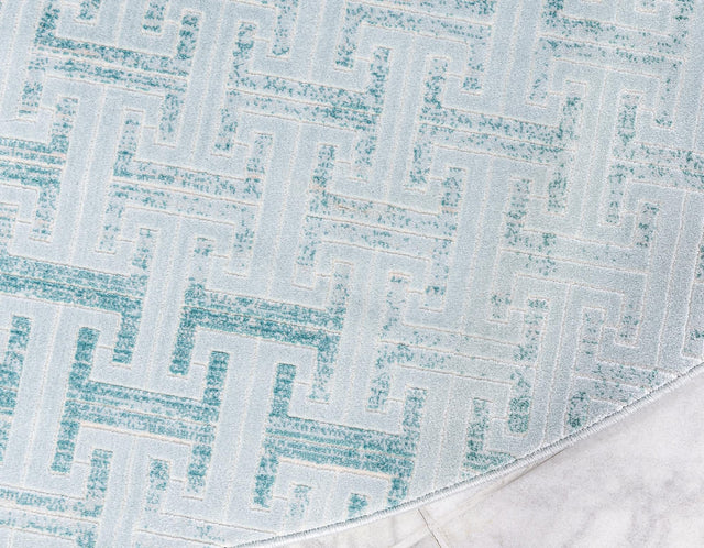 Blue 8' x 8' Jill Zarin Uptown Round Area Rug 70% Polypropylene & 30% Polyester  Contemporary Carpet for Living, Dining, Office, Bedroom for Sale at Rug Engine