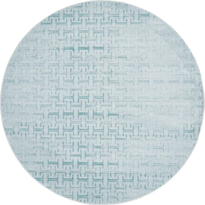 Blue 8' x 8' Jill Zarin Uptown Round Area Rug 70% Polypropylene & 30% Polyester  Contemporary Carpet for Living, Dining, Office, Bedroom for Sale at Rug Engine