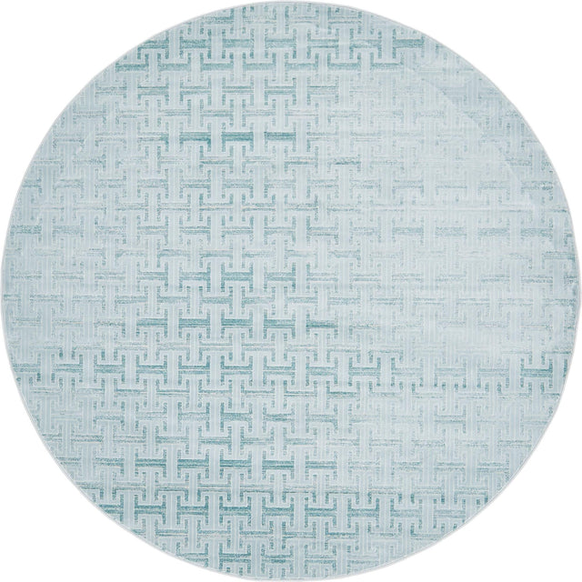 Blue 8' x 8' Jill Zarin Uptown Round Area Rug 70% Polypropylene & 30% Polyester  Contemporary Carpet for Living, Dining, Office, Bedroom for Sale at Rug Engine