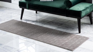 Gray 2' 7 x 8' Jill Zarin Uptown Runner Area Rug 70% Polypropylene & 30% Polyester  Contemporary Carpet for Living, Dining, Office, Bedroom for Sale at Rug Engine