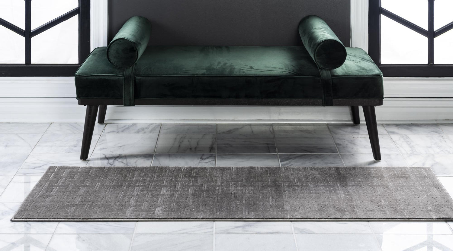 Gray 2' 7 x 8' Jill Zarin Uptown Runner Area Rug 70% Polypropylene & 30% Polyester  Contemporary Carpet for Living, Dining, Office, Bedroom for Sale at Rug Engine